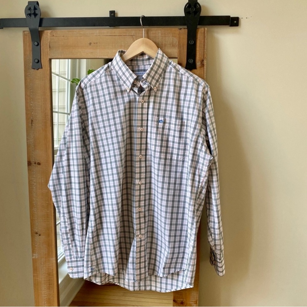 Southern Tide Plaid Button Down Shirt Size M